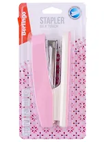 Степлер №24/6 20 листов, "Silk Touch", пластик, розовый