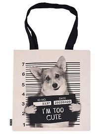 Сумка-шоппер Корги Im too cute цветная, текстиль 40см.*32см.