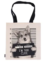 Сумка-шоппер Корги Im too cute цветная, текстиль 40см.*32см.