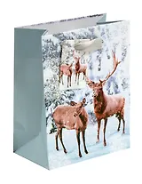 Пакет А6 14*11*6.5 "Олени" НГ, бум.мат.ламинат