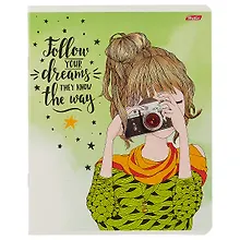 Тетрадь общая «Follow your dreams», 48 листов в клетку, A5, в ассортименте - Hatber