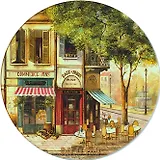 Доска для нарезки Парижское кафе (RCB-01-Cafe) (стекло) (d19) (в подар.упаков.) GiftLand