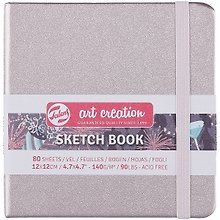 Скетчбук 12*12 80л "Art Creation" металлик розовое шампанское, нелинованн. 140г/м2, слоновая кость, тв.обл., Royal Talens