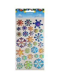 Набор наклеек новогодних голографических Снежинки (Tz-13055) (Christmas collection) (3+) (упаковка)