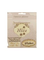 Деревянные украшения Вывеска-1 (WF02) (3шт) (Рукоделие) (упаковка)