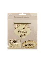 Деревянные украшения Вывеска-1 (WF02) (3шт) (Рукоделие) (упаковка)