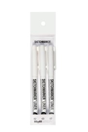 Линеры 3шт Sketchmarker&Pushkinskiy" 0.2/0.3/0.7, цвет черный, Sketchmarker