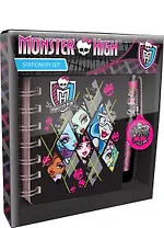 Записная книжка А6- 90л "Monster High" на спирали+ручка шариковая с подвеской, подар.коробка, Академия Групп
