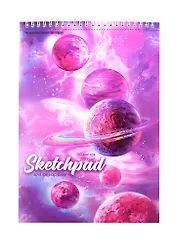 Скетчбук А4 20л "Космос" акварельная, 200г/м2, обложка картон, гребень