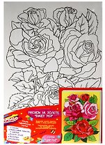 Рисуем по холсту Букет роз (20х30) (31253) (3+) (холст, акр.краски - 5 цв., палитра, кисточка) (Креатто) (Росмэн) (упаковка)
