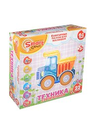 Контурные Пазлы (6в1) (52002) Строительная техника (дорожная) (22эл) (коробка)