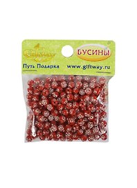 Бусины Розочки бордовые (0010076) (180шт) (6мм) (20г/уп)