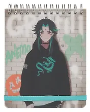 Блокнот А6+ 100л кл. "Hello! 6" мат.пласт, спираль, фикс.резинка