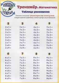 Математика. Таблица умножения. Тренажёр (Пиши стирай)