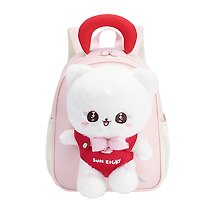 Рюкзак детский «Cat» с игрушкой, 1 отделение, 2 кармана, 30,5×23,5×12,5 см, розовый, Sun Eight