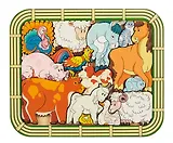 Зоопазл деревянный "Переполох на ферме" 14 деталей