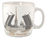 Кружка фарф.мал."СПб.Спас-Медный" ч/б рисунок