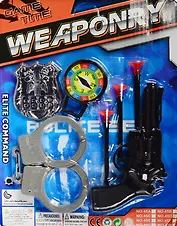 Набор полицейского (пистолет+пули+наручники+жетон) (45) (блистер)