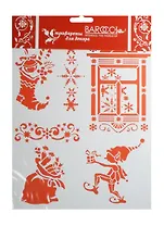 Трафарет пластиковый многоразовый Зимнее окошко (НГ-031) (20х25см) (упаковка)