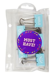 Зажимы для бумаг «Настроение» Must Have!, 32 мм, 5 штук, синие