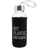 Бутылка в чехле с цветом Not Plastic Fantastic (черная) (300мл) (стекло) (12-07599-268) - 0