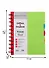 Записная книжка А6 120л кл. "Салатовая" пласт.обл., вырубка, 3цв.пласт.разделителя, инд.уп. - 1