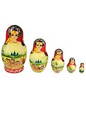 Матрешка 5 предм. "Узор", арт. С-6 (348) - 0