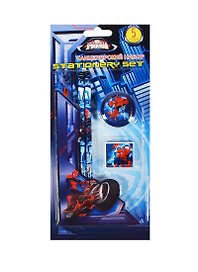Набор канцелярский "Spiderman" (линейка, 2 ч/г карандаша с ласт., ласт. фигур., точилка), блистер, Disney