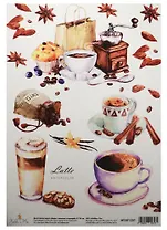 Декупажная карта Кофе с ванилью и корицей 21*30см