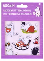Наклейки 01л "Муми-тролли" многоразовые, объемные, декоративные, можно клеить на блокнот, пенал, рюкзак, чехол для телефона, инд.уп.