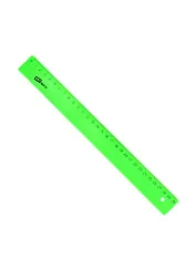 Линейка 30см пластик, флуоресцент., ассорти