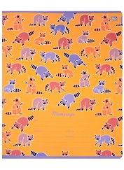 Тетрадь в клетку BG, "Енот-pattern", 18 листов, в ассортименте