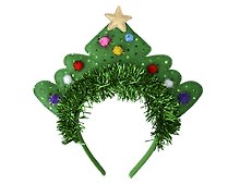 Ободок новогодний Кокошник с мишурой (текстиль) (12-6122-HNY4)