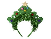 Ободок новогодний Кокошник с мишурой (текстиль) (12-6122-HNY4)