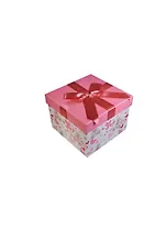 Коробка подарочная "Розовые медведи" 12,5*12,5*8,2см, картон, декор бантик, Вейксинг