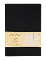 Ежедневник дат. 2026г. А5 176л "SOFT TOUCH" черный, интегр.переплет, иск.кожа, тонир.блок, скругл.углы, цв.торец, ляссе, инд.уп