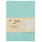 Записная книжка «Soft Touch. Весенний мятный» А6, 80 листов в точку, экокожа, Listoff - 0