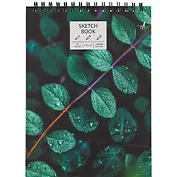 Скетчбук А4 60л "SKETCHBOOK. Микромир" белый офсет, 100г/м2, тв.обложка, евроспираль