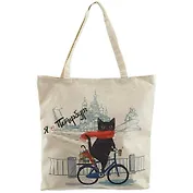 Сумка на молнии СПб Котик на велосипеде (40х40) (текстиль)