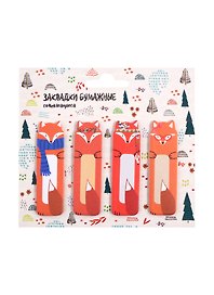 Закладки самоклеящиеся "Foxes in forest"
