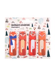 Закладки самоклеящиеся "Foxes in forest"
