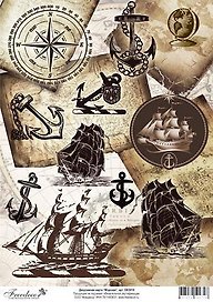 Декупажная карта Морская А4 (DK3010)