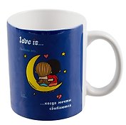Кружка Love is… Мечты сбываются (синяя) (керамика) (330мл) (коробка)