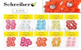 Декоративные текстильные бантики-цветочки Schreiber/Шрайбер со стразами, 10*14см S 1070