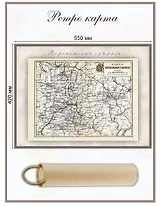 Карта-ретро Воронежской губернии, состояние на 1892 г.