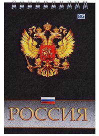 Блокнот А6 60 листов клетка "Россия госсимволика"