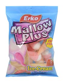 Маршмеллоу Erko Мороженное  с начинкой клубника, 90г