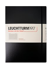 Книга для записей A4+, 117 листов в клетку "Master", твердая обложка, черный, Leuchtturm1917