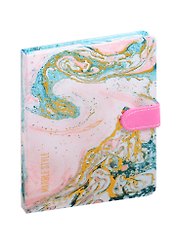 Книга для записей «Marble Style. Мрамор розовый с бирюзовым. Золотое тиснение», А5, 128 листов, с магнитной застежкой