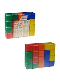 Набор цветных кубиков (1200603) (20шт.) (4х4см) (пластмасса) (1+) (упаковка)